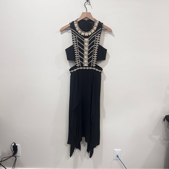 BCBGMaxAzria Adelia Cutout Embellished Midi Dress Size 2 - Picture 6 of 10